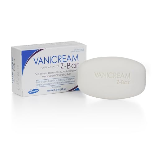 Vanicream Z-Bar - 3.5 oz - Medicated Cleansing Bar with Maximum OTC Strength for Sensitive Skin - Helps Relieve Itching, Redness and Flaking Associated with Dandruff