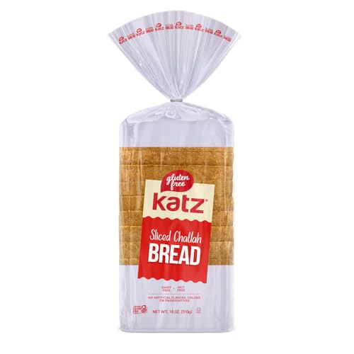 Katz Gluten Free Sliced Challah Bread | Dairy Free, Nut Free, Gluten Free | Kosher (1 Pack of 1 Sliced Loaf, 18 Ounce)