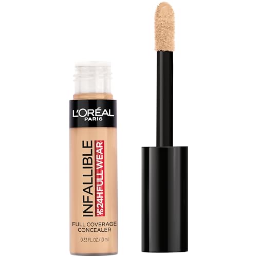 L’Oréal Paris Makeup Infallible Full Wear Waterproof Matte Concealer, Full Coverage, Pecan, 0.33 fl. oz.