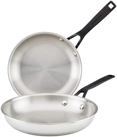 KitchenAid Polished Stainless Steel Frying Pan Set/Skillets