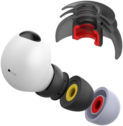 diofit/Galaxy Buds2 Pro Buds Eartips Compatible for Samsung & Beats (Silicone Black(SML))