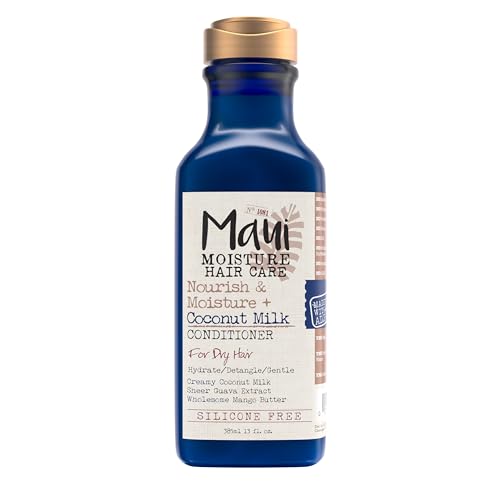 Maui Moisture Nourish & Moisture + Coconut Milk Conditioner to Hydrate and Detangle Curly Hair, Lightweight Daily Moisturizing Conditioner, Vegan, Silicone & Paraben-Free, 13 fl oz