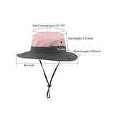 Women's Summer Sun-Hat Ponytail - Outdoor UV-Protection Mesh Wide Brim Foldable Hat with Ponytail Hole (Pink)