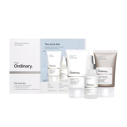 The Ordinary The Acne Set, 3-Step Skin Regimen with Salicylic Acid 2% Solution for Clearer Skin