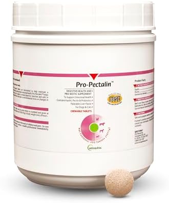 Pro-Pectalin Chewable Tablets for Dogs & Cats, Helps Relieve Occasional Diarrhea in Cats and Dogs, Situational Diarrhea Relief with Kaolin and Pectin, Contains Beneficial Probiotic Bacteria, 250ct
