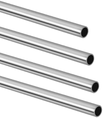 3/8" OD 304 Stainless Steel Tube, Thickened Pipe Wall & Weldable Tubing, Round Metal Pipe Industrial Straight Tube 14 inch Length (4 Pcs)
