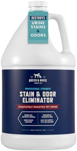 Rocco & Roxie Supply Co. Stain & Odor Eliminator for Strong Odor - Enzyme Pet Odor Eliminator for Home - Carpet Stain Remover for Cats & Dog Pee - Enzymatic Cat Urine Destroyer - Carpet Cleaner Spray