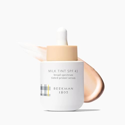 Beekman 1802 Milk Tint Face SPF 43 - Oxybenzone Free - 1 oz - Tinted Mineral Sunscreen, Makeup Primer & Moisturizer - Blends Seamlessly - Good for Sensitive Skin - Cruelty Free