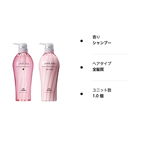 MILBON Jemile Fran Shampoo Heart H 500ml + Treatment Silky Shiny 500g Set