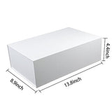 YINUOYOUJIA Large Gift Box with Lid,14"x9"x4.5" Magnetic Gift Box with Ribbon,Cards and Envelopes for Presents,Great for Wedding,Birthdays,Crafting,Gift Packaging (white)