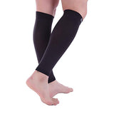 Doc Miller Premium Calf Compression Sleeve 1 Pair 20-30mmHg Graduated Support for Sports Running Circulation Recovery Shin Splints Varicose Veins (Black, Large)