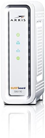 ARRIS Surfboard SB6190 32x8 DOCSIS 3.0 Cable Modem with 1.4 Gbps Download and 262 Upload Speeds, White (Non-Retail Packaging) (Renewed)