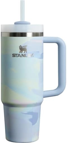 STANLEY Quencher H2.0 FlowState Stainless Steel Vacuum Insulated Tumbler with Lid and Straw for Water, Iced Tea or Coffee (Cool Serene Brushstroke, 30 oz)