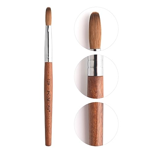Kolinsky Acrylic Nail Brush Red Wooden Acrylic Nail Brush Professional Salon Acrylic Brush for Nail (12#)
