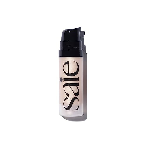 Saie Mini Glowy Super Gel Lightweight Illuminator - Luminizer + Makeup Primer for Glowing Skin - Enriched with Vitamin C + Hydrating Squalane Oil - Starglow (0.5 oz)