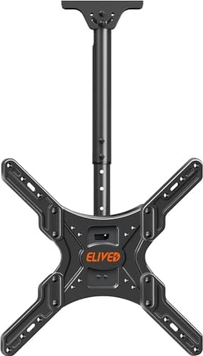 ELIVED Ceiling TV Mount Fits Most 26-65 Inch LED, LCD OLED Flat Screen TVs, Full Motion Height Adjustable TV Mount Bracket, Swivel and Tilt TV Bracket, Max VESA 400x400mm, Holds up to 99 lbs. YD3015