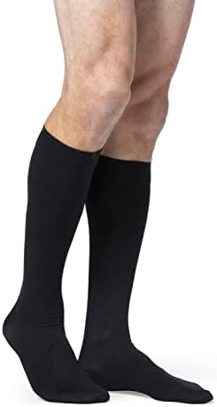 SIGVARIS Men’s DYNAVEN Closed Toe Calf-High Socks 30-40mmHg - Extra Large Long - Black