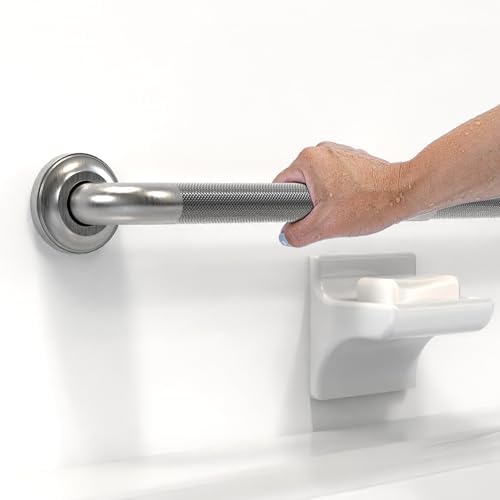 1-1/4" Knurled Grab Bar, ADA Compliant Bath Safety Shower Handrail, Bathroom Mobility Aid Handle for Seniors and Disabled, Heavy Duty 500lbs Support