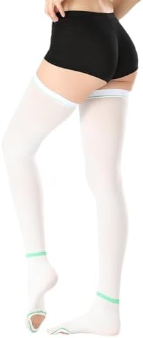 T.E.D.Anti Embolism Compression Stockings for Women & Men,15-20 mmHg Thigh High Ted Hose Medical Support Socks with Inspect Toe Hole for Relieve Post Surgery Swelling,Varicose Veins,Edema,DVT