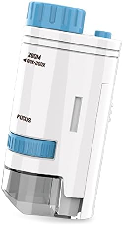 Upgraded Microscope with LED Light & Base for Kids Desktop Microscope Students Microbiological Observation Learning Gift Handheld Microscope for Kids 2 in 1 Portable Microscope with Base for Desktop