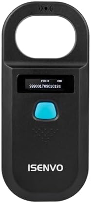 Pet Microchip Scanner Rechargeable RFID EMID Micro Chip Reader Scanner 134.2kHz 125kHz 15 Digits Pet Chip ID Scanner for Animal/Pets/Pigs/Dogs/Cats (190A)