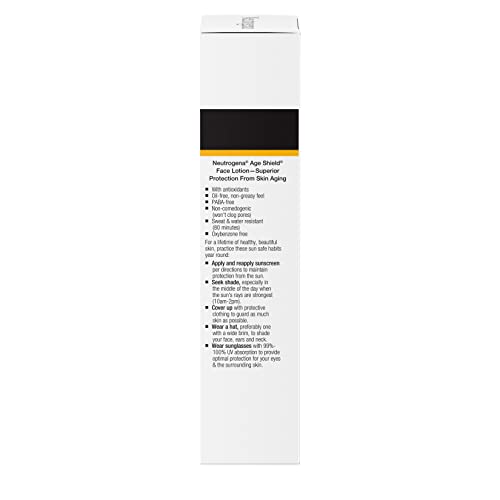 Neutrogena Age Shield Anti-Oxidant Face Lotion Sunscreen with Broad Spectrum SPF 70, Oil-Free & Non-Comedogenic Moisturizing Sunscreen to Prevent Signs of Aging, 3 fl. oz (Pack of 2)