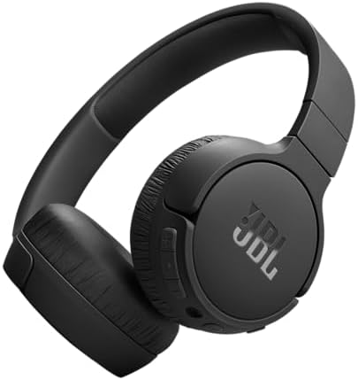 JBL Tune 670NC - Adaptive Noise Cancelling with Smart Ambient Wireless On-Ear Headphones, Up to 70H Battery Life with Speed Charge, Lightweight, Comfortable and Foldable Design (Black) (Renewed)