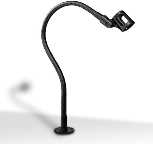 Microphone Stand - 24-INCH Heavy-Duty Flexible Gooseneck Desktop Mic Stands Holder with Flange Mount Base for Lectern Podium Podcast Meetings Lectures Streaming Gaming Studio