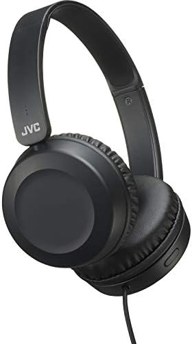 JVC Lightweight On Ear Headphones with Powerful Sound, Integrated Remote & Mic for Smartphones - HAS31MB (Black), Medium