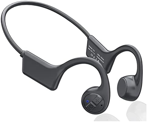 Bone Conduction Headphones, 12 Hours Playtime Bluetoeth 5.3 Headset Open Ear Wireless Earphone - IP55 Sweatproof Built-in Mic,Perfect for Running Cycling Hiking Workouts(Black)