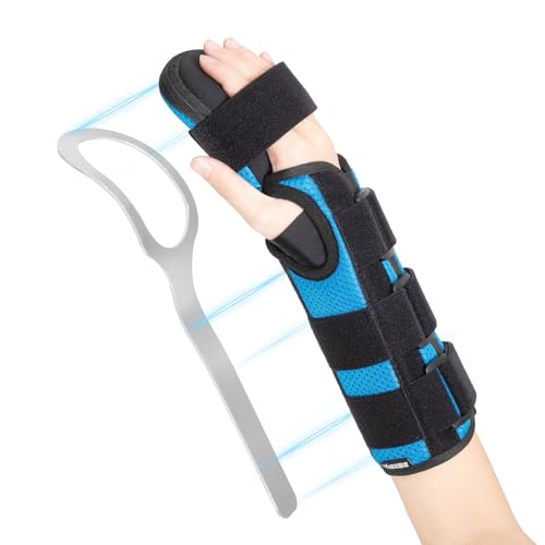 Resting Hand Splint, Stroke Hand Wrist Brace for Carpal Tunnel Wrist Night Support, Pain Relief for Stroke Recovery, Flexion Contractures, Arthritis, Tendonitis, Right Hand, S