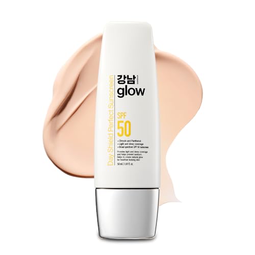 Day Shield Perfect Sunscreen SPF 50 - Effortless Tinted Sunscreen with Zinc Oxide, Sheer Moisturizer for face, Quick Absorption, Broad Spectrum, All Skin Types, Korean Skincare, 1.7floz