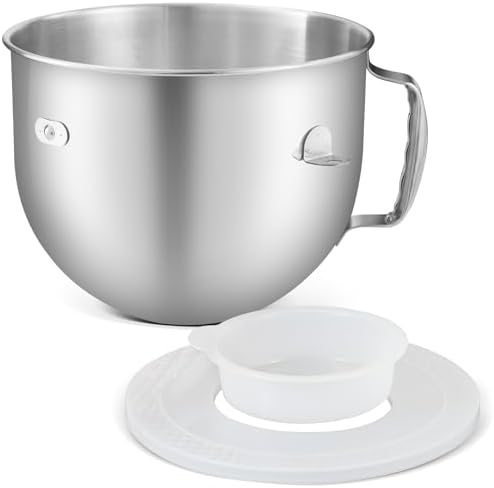 Stainless Steel Bowl for KitchenAid 7 Quart Bow-Lift Stand Mixers,Dishwasher Safe(With Lid)