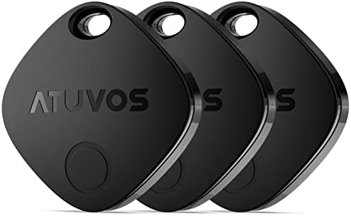 ATUVOS Air Tags-3 Pack, Bluetooth Luggage Tracker Works with Apple Find My (iOS Only, Not for Android), Keys Finder and Item Locator Track Your Keys, Luggage, Backpack, Suitcase, Bags and More (Black)