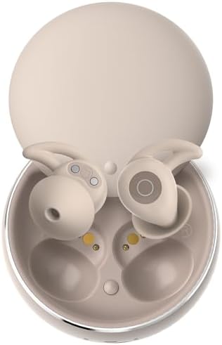Sleep Earbuds, Bluetooth Sleep Headphones with Noise Reduction, Soft Fit for Side Sleeper, 4.5hr Single Play, 28hr with Case, 0.1oz, 0.35in Thick (Off-White)