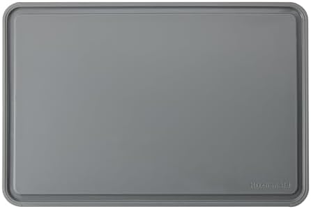 KitchenAid Classic Plastic Cutting Board with Perimeter Trench and Non Slip Edges, Dishwasher Safe, 12 inch x 18 inch, Gray