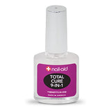 Nail-Aid Total Cure 9 in 1 Nail Treatment - Strengthen, Smooth, & Brighten Brittle Nails - Clear, 0.51 Fl Oz