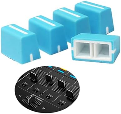 5pcs Universal Fader Knobs Replacement Fader Cap Slider for DJ Controller Mixer Console Pioneer Pioneer DJM、DDJ、XDJ, Denon Numark AKAI RANE VESTAX (Universal Blue Hats)