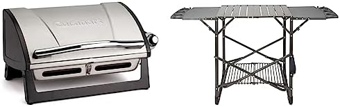 Cuisinart CGG-059A Grillster 8,000 BTU Portable Propane Tabletop Gas Grill and Cuisinart CFGS-222 Take Along Portable Grill Stand Bundle