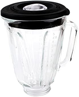 Anbige Replacement parts Round Glass Jar with lid, Compatible with Hamilton Beach Blenders (5 cup)