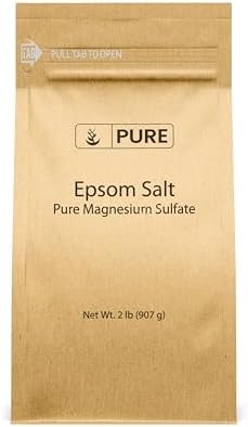 Pure Original Ingredients Epsom Salt (2 lb) Pure Magnesium Sulfate, Food Grade, Soaking Solution.