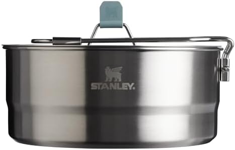 Stanley Wildfare Core Saucepan Cookset | 6-Pc Stainless Steel Cookware | 2qt Saucepan w/Lid, Cutting Board, Trivet & Spoons | Induction Cookware | Camping Essentials