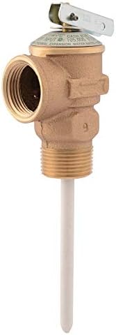 Cash Acme 3/4 Inch NCLX-5 Temperature and Pressure Relief Valve, Push to Connect Brass Plumbing Fittings, Copper, CPVC Pipe, 150 PSI, 15836-0150