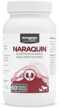 Nutramax Laboratories NARAQUIN™ Dietary Phosphate Binder + Renal Support Supplement for Cats & Dogs, 60 Count