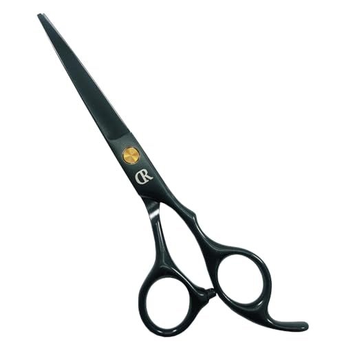 Professional Hair Cutting Shears,6 Inch Barber hair Cutting Scissors Sharp Blades Hairdresser Haircut For Women/Men/kids 420c Stainless Steel (Black)