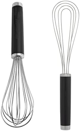 KitchenAid Utility and Flat Whisk Set, Set Of 2, Black