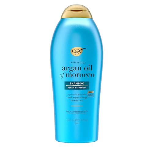 OGX Renewing Argan Oil of Morocco Shampoo - Strengthens and Repairs Dry, Damaged Hair - Paraben-Free, Sulfate-Free - 25.4 fl. oz