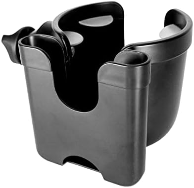Stander Universal Cup Holder Accessory, Adjustable Drink and Phone Storage Compartment for Walkers, Rollators, Strollers, Wheelchairs, and Scooters, Black