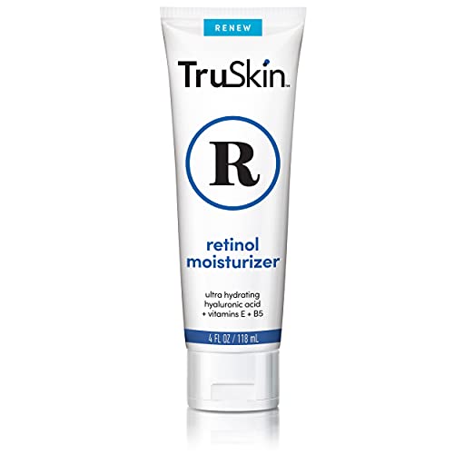 TruSkin Retinol Face Moisturizer – Powerful Anti-Aging Face Moisturizer for Women with Retinol, Hyaluronic Acid & Vitamin E – Retinol Cream for Face for Youthful-Looking Appearance, 4 fl oz
