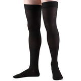 Truform 30-40 mmHg Compression Stockings for Men & Women, Thigh High Length, Dot-Top, Closed Toe, Black, Medium